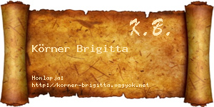 Körner Brigitta névjegykártya